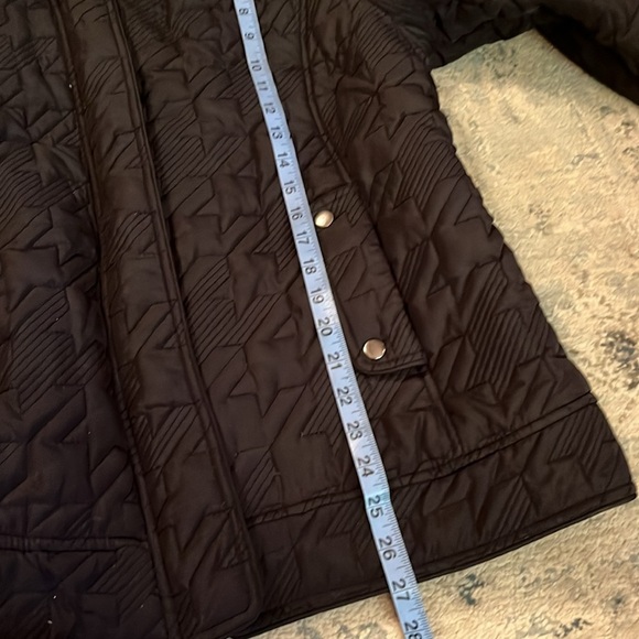 Weathercast Black Houndstooth Quilted Jacket with Hideaway Hood - Picture 14 of 16
